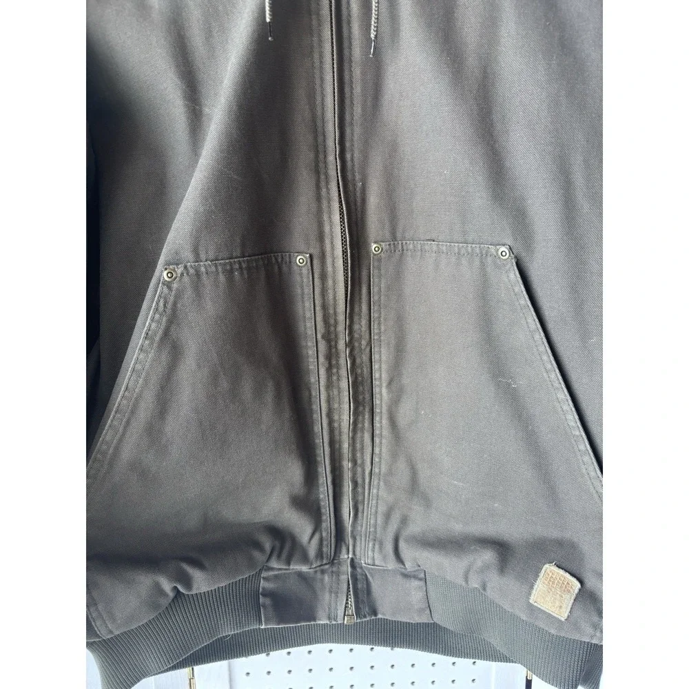Iron Max Canvas Work Jacket Lined Hooded Zip Men's Size XL reg 48-50 Durable‎
